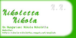 nikoletta nikola business card